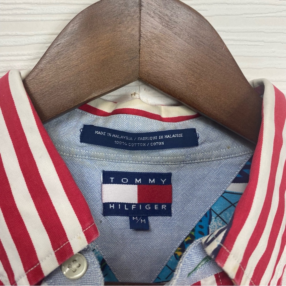 Vintage Tommy Hilfiger Red, White & Blue Fish Button Down - Picture 10 of 10